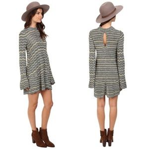 Free People Ziggy green knit mini dress